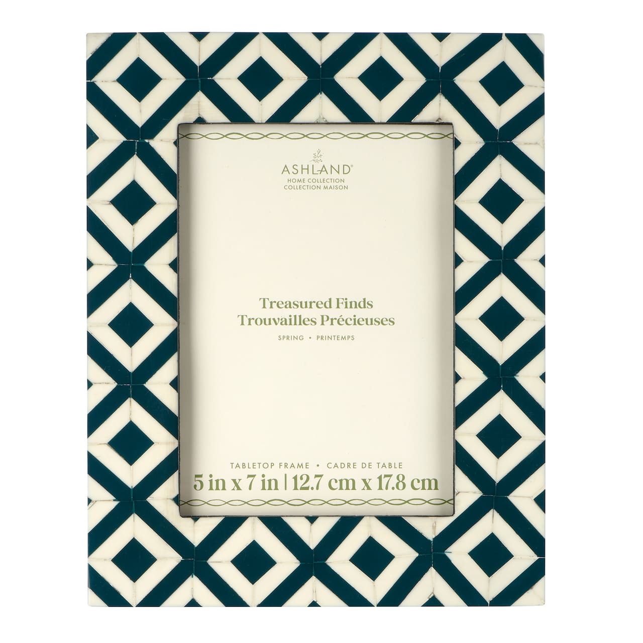 5" x 7" Blue & White Tile Tabletop Frame, Treasured Finds by Ashland®